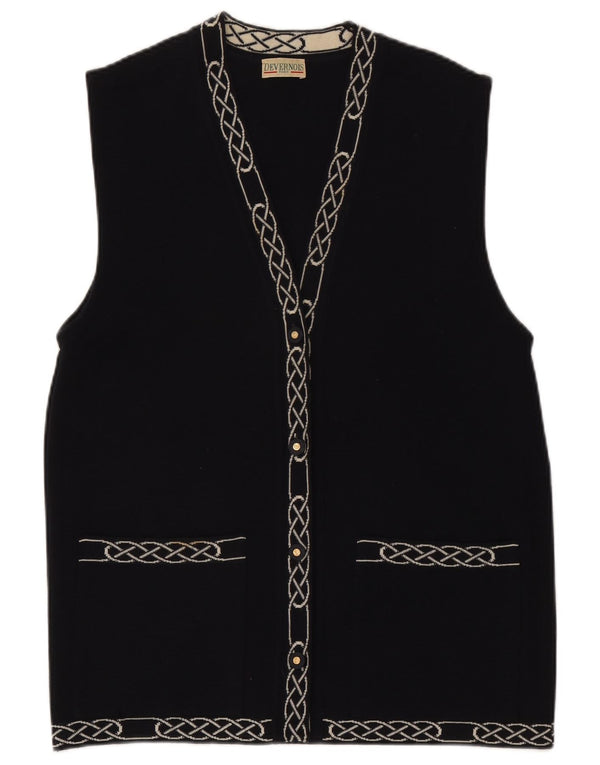 Devernois Paris Damen-Cardigan-Pullover UK 16 Large Marineblau Geometrisch