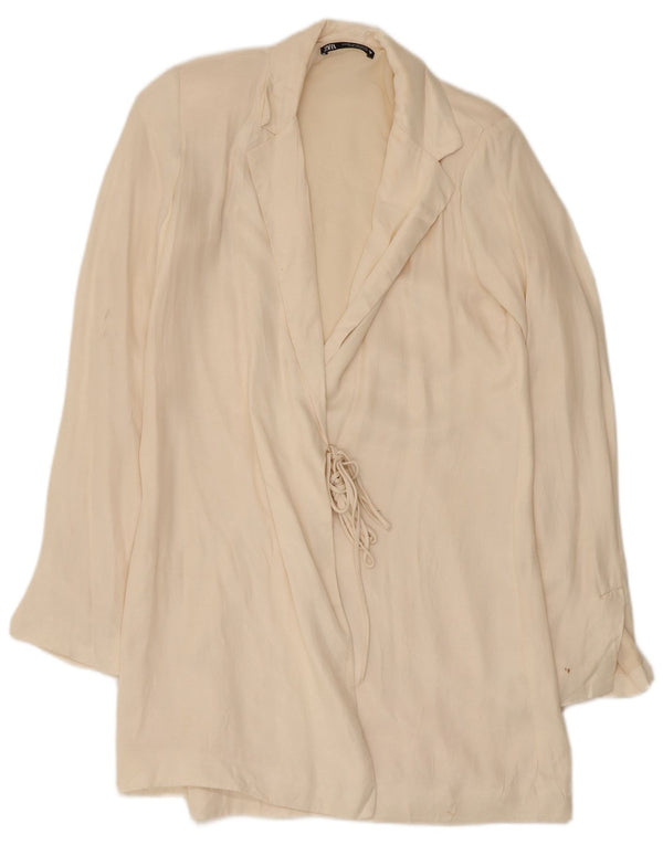 Zara Damen Mantel UK 6 XS Off White Viscose