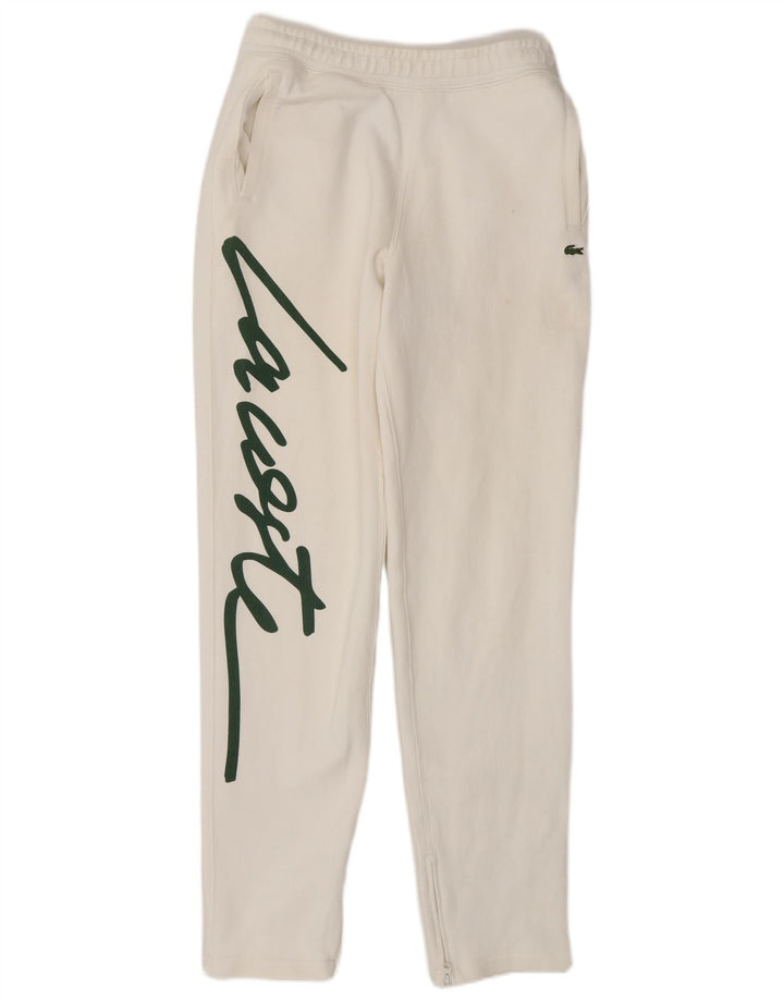 Lacoste Herren-Trainingshose mit Grafik, XS, weiße Baumwolle