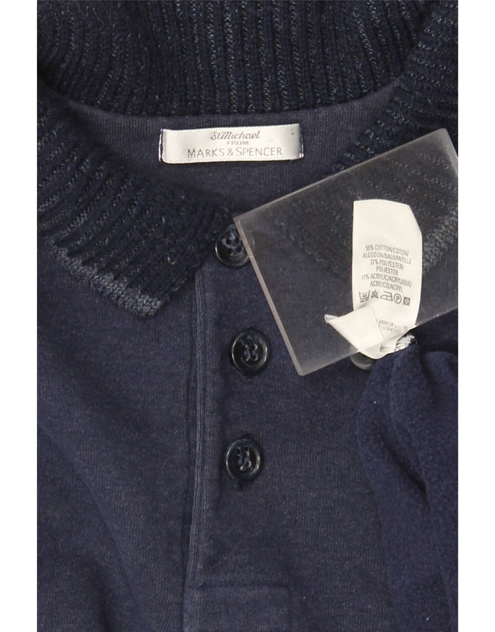 Marks & Spencer Herren-Sweatshirt mit Rollkragen, groß, marineblau gestreift