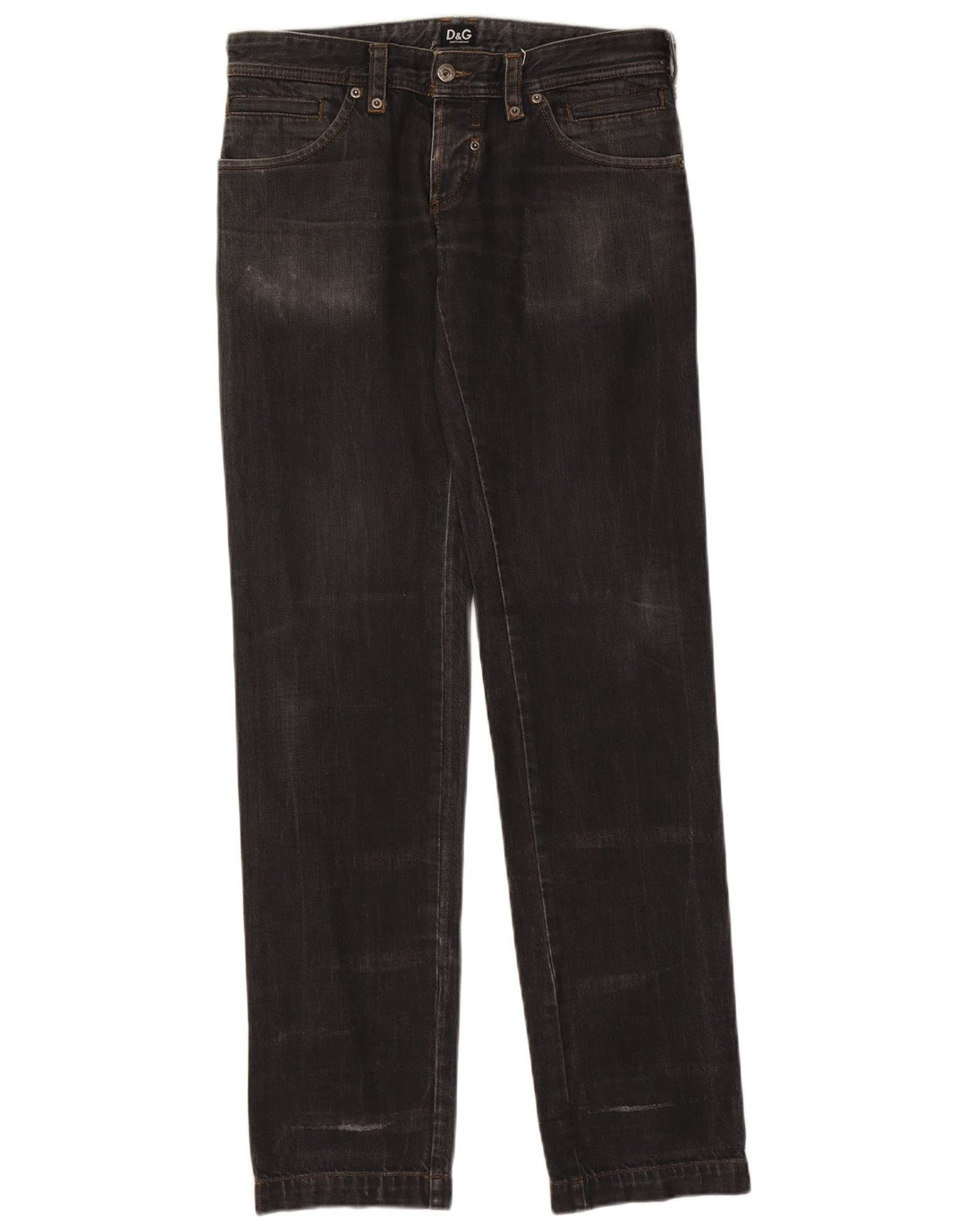 Dolce & Gabbana Damen Comfort Fit Regular Straight Jeans W31 L35 Grau