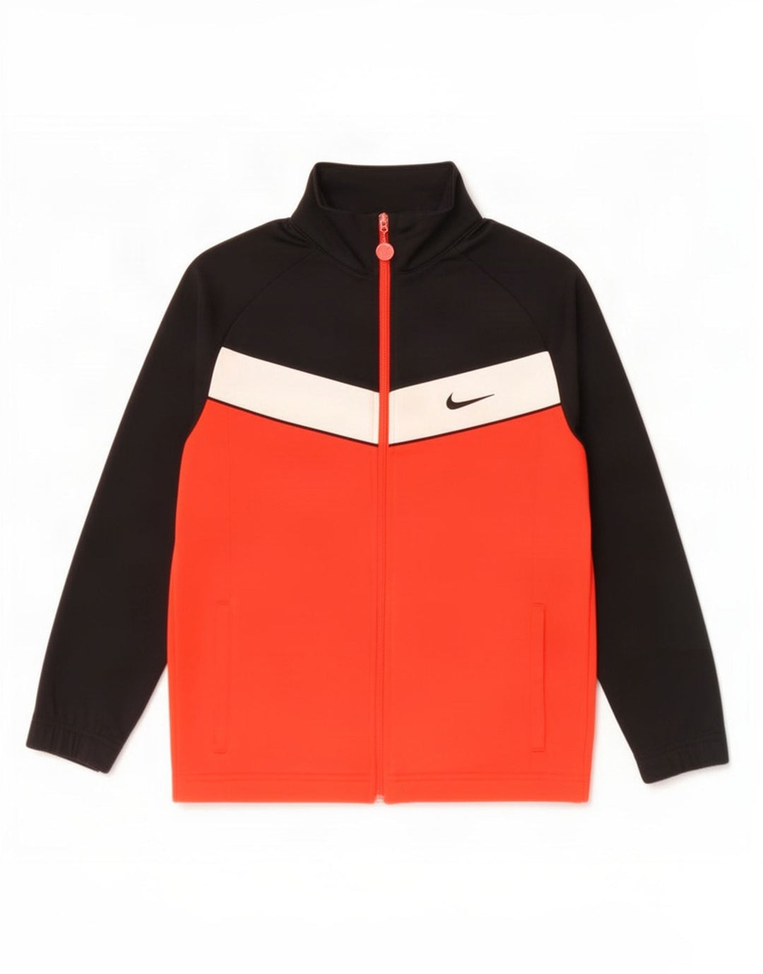 Nike Jungen-Trainingsanzug-Top-Jacke, 12–13 Jahre, Größe L, Schwarz, Farbblock