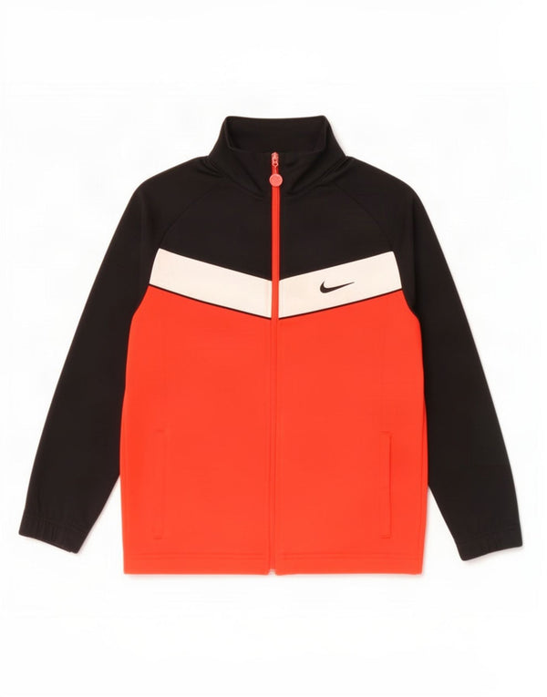Nike Jungen-Trainingsanzug-Top-Jacke, 12–13 Jahre, Größe L, Schwarz, Farbblock