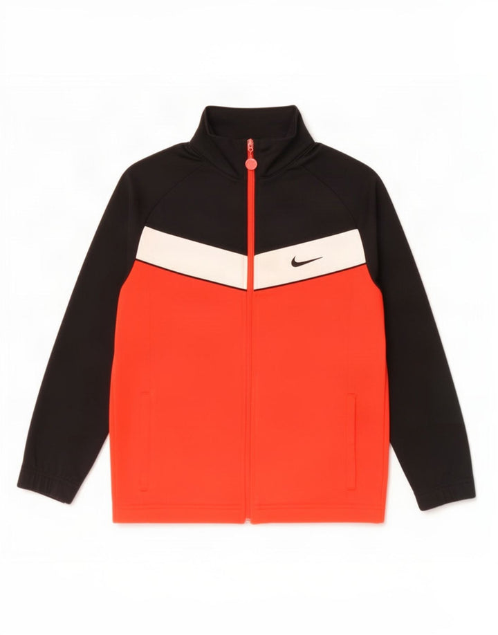 Nike Jungen-Trainingsanzug-Top-Jacke, 12–13 Jahre, Größe L, Schwarz, Farbblock