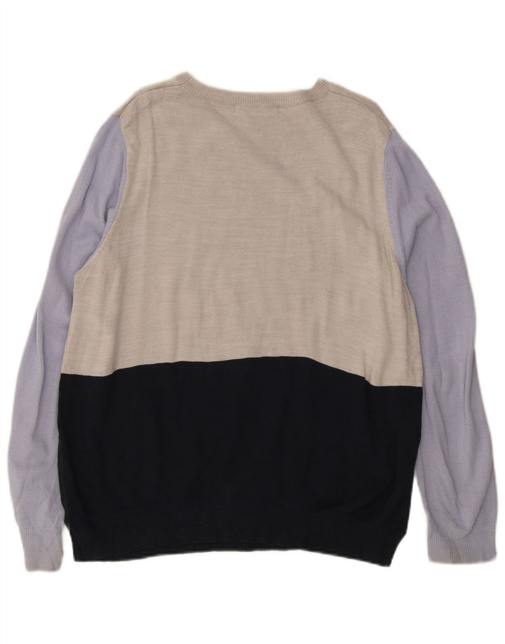 Marks & Spencer Herren-Pullover mit U-Boot-Ausschnitt, XS, mehrfarbig, Farbblock