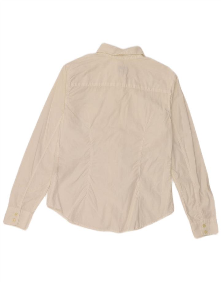 Calvin Klein Damen-Hemd, Größe S, cremefarbene Baumwolle