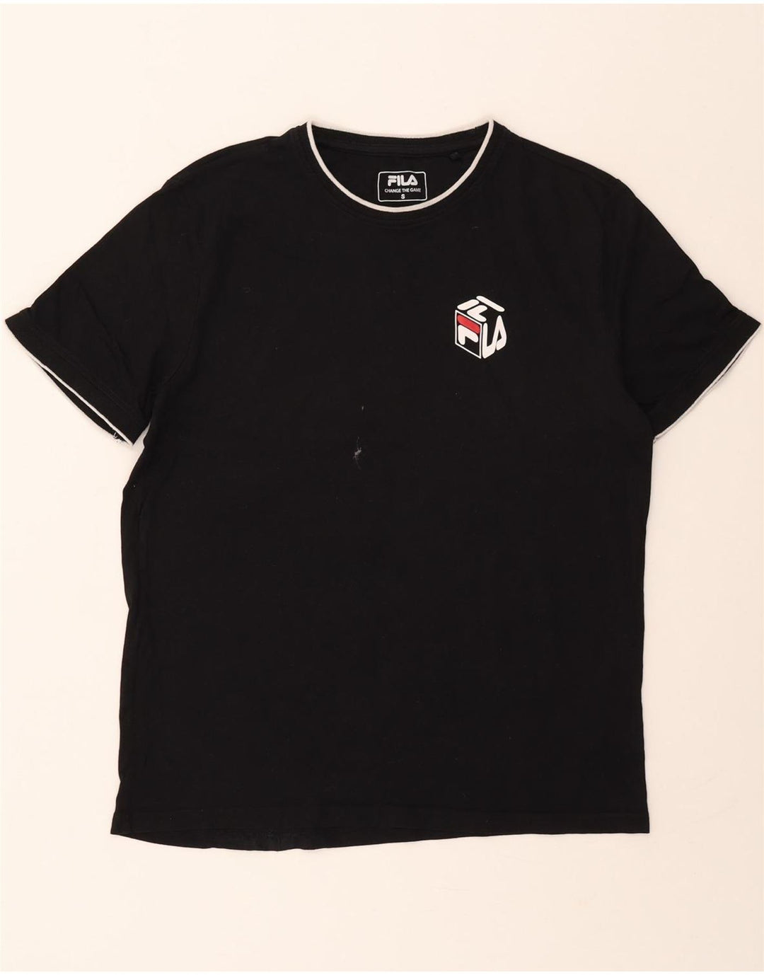 FILA Mens T-Shirt Top Small Black Cotton Vintage Fila and Second-Hand Fila from Messina Hembry 