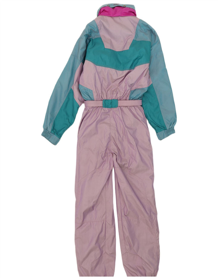 Vintage Damen Skioverall EU 38 Medium Mehrfarbiger Farbblock