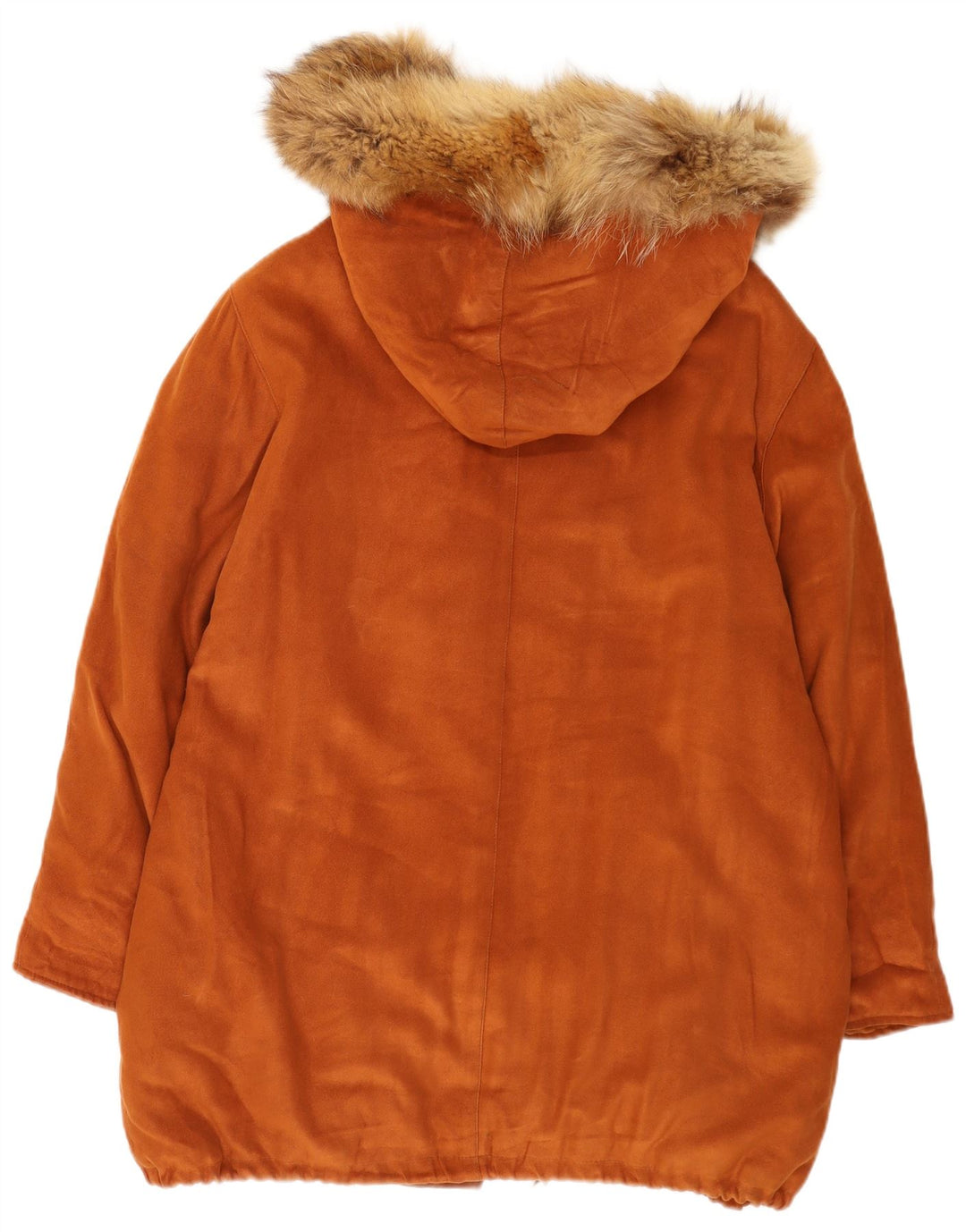 Vintage Damen Übergroßer Dufflecoat mit Kapuze UK 14 Mittelbraun