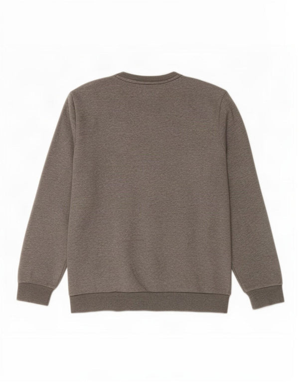 Puma Herren-Sweatshirt-Pullover aus mittelgrau gefleckter Baumwolle