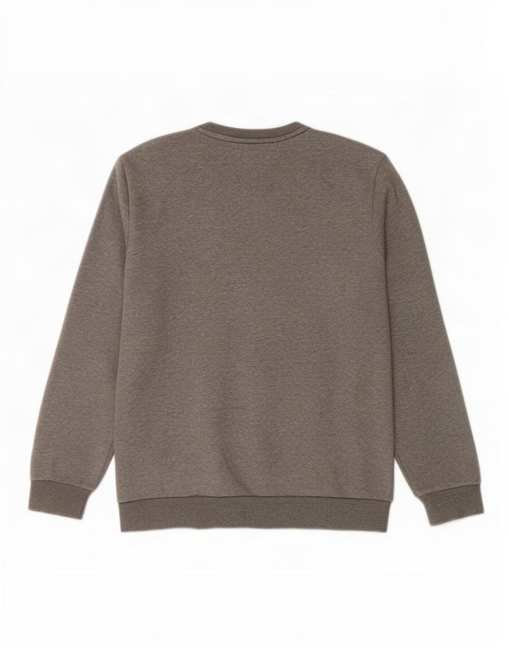 Puma Herren-Sweatshirt-Pullover aus mittelgrau gefleckter Baumwolle