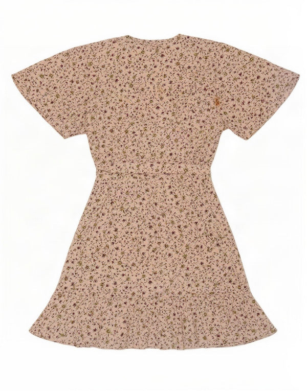 Topshop Damen A-Linien-Kleid UK 6 XS Rosa Blumenmuster Polyester
