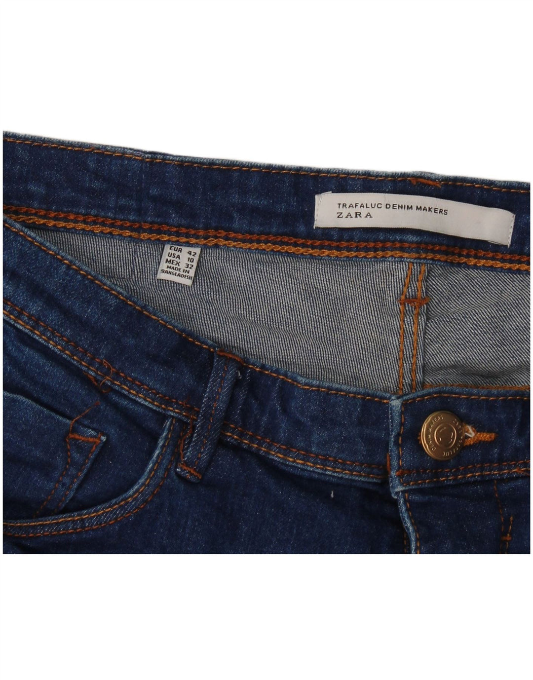 Zara Damen Bootcut Jeans EU 42 Large W32 L31 Blau