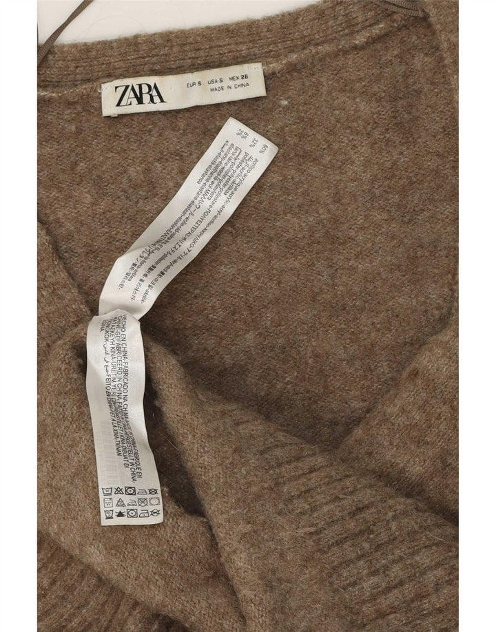 Zara Damen-Strickjacke in Übergröße, Gr. 10, klein, braun, Acryl