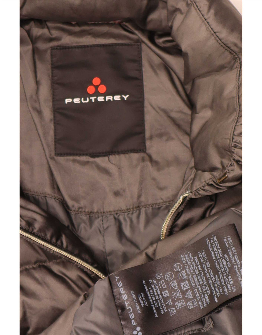 PEUTEREY Wattierter Damenmantel UK 14 Mittelgraues Polyamid
