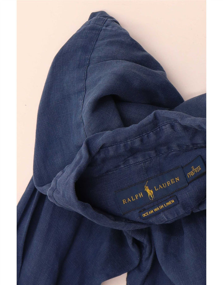 Ralph Lauren Herrenhemd Small Marineblaues Leinen