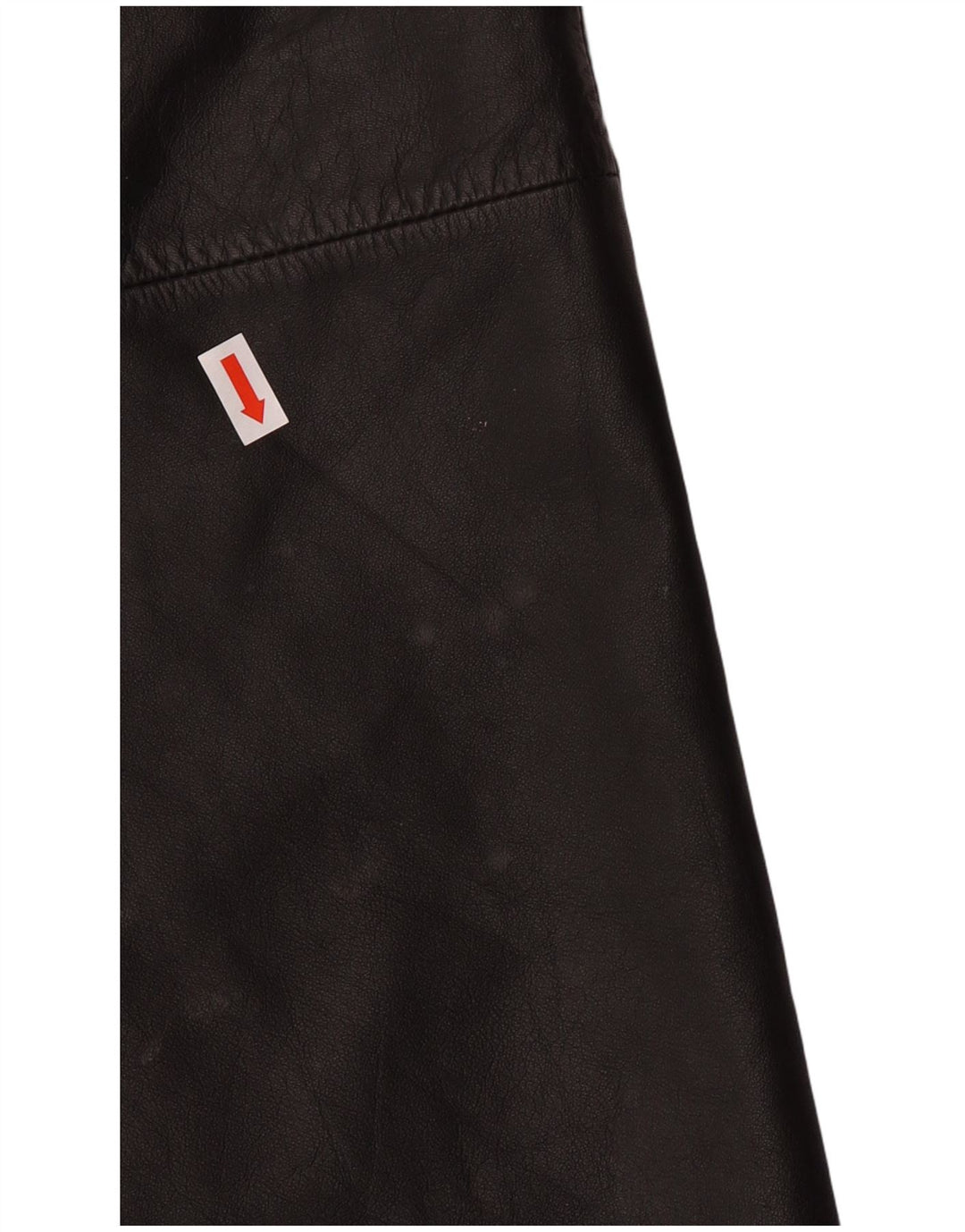 CHALICE Damen-Lederrock mit hoher Taille, UK 8, Größe S, W24, schwarzes Leder