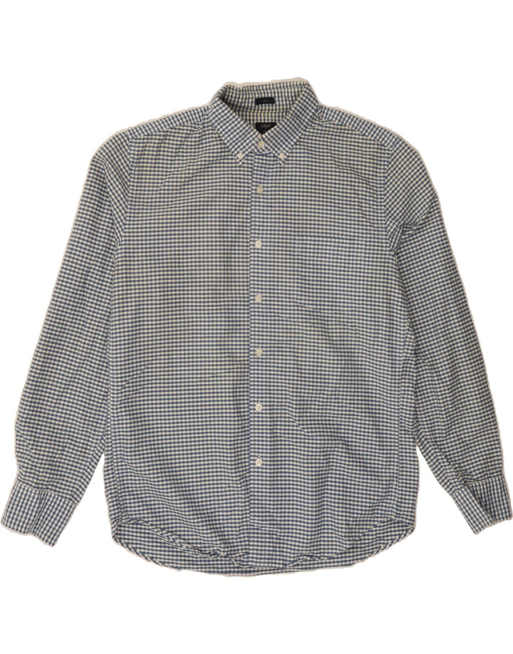 J. CREW Mens Slim Shirt Large Blue Gingham Cotton Vintage J. Crew and Second-Hand J. Crew from Messina Hembry 