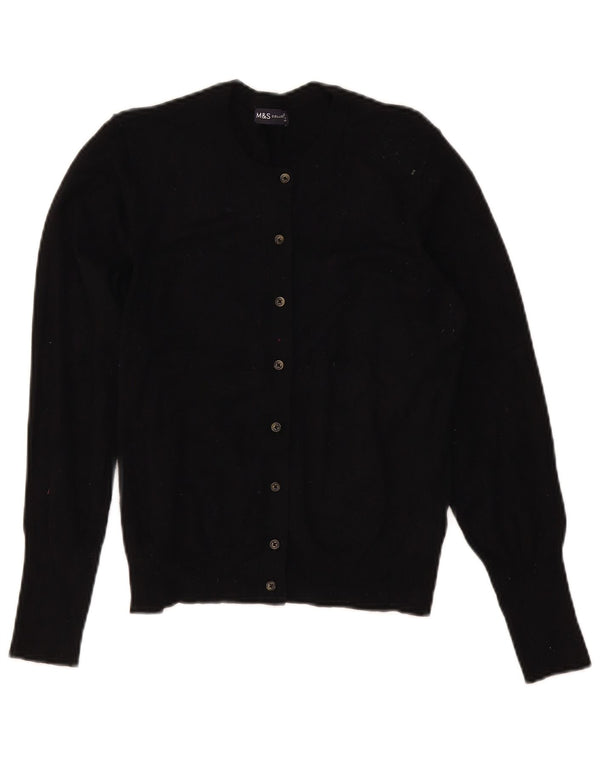 Marks & Spencer Damen-Cardigan-Pullover UK 12 Mittelschwarze Viskose