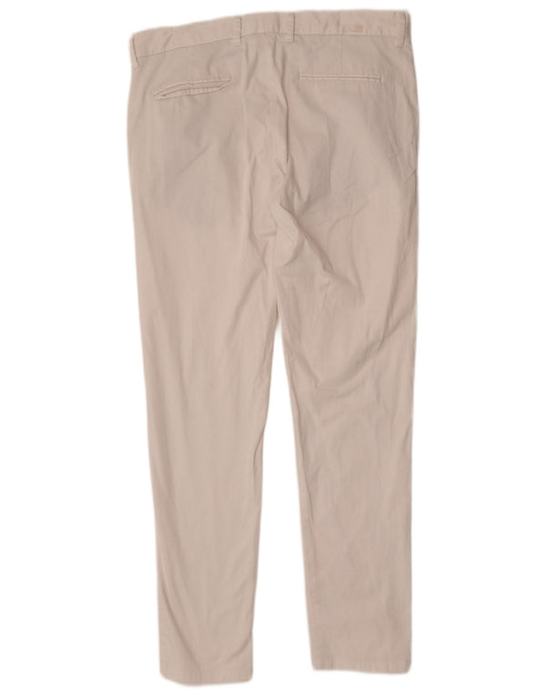 Zara Mens Slim Chino Trousers EU 42 Large W32 L31 White Cotton