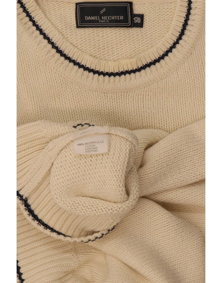Daniel Hechter Herren-Pullover mit Rundhalsausschnitt IT 58 3XL Beige Baumwolle