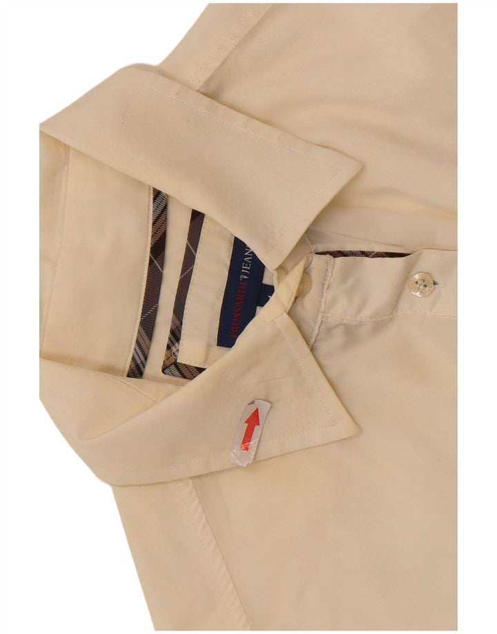 Trussardi Jeans Damenhemd UK 16 Large Off White