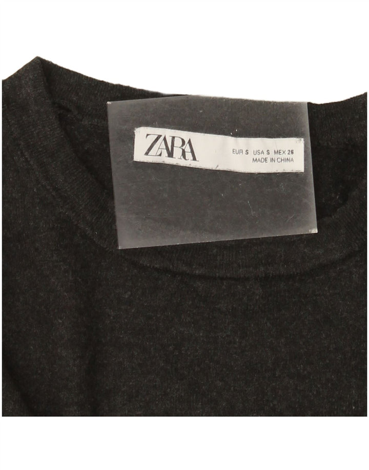 Zara Damen-Pullover mit U-Boot-Ausschnitt, Gr. 10, Größe S, Grau