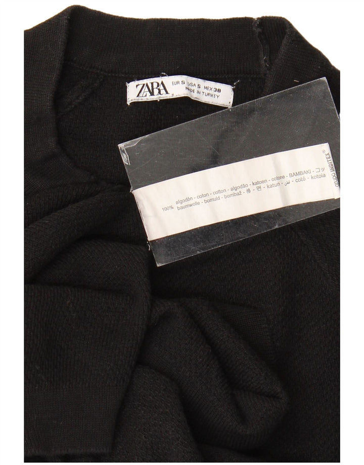Zara Herren T-Shirt Top Small Schwarz Baumwolle