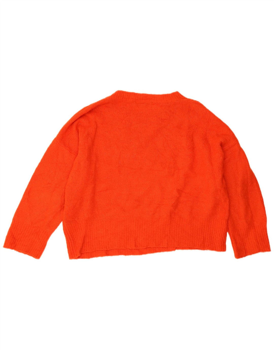 Zara Damen-Pullover, bauchfrei, übergroß, U-Boot-Ausschnitt, Gr. 14, mittelorange
