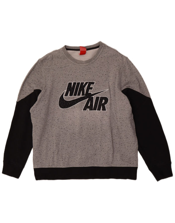 Nike Herren-Sweatshirt mit Grafik, XL, grau, Colourblock-Baumwolle