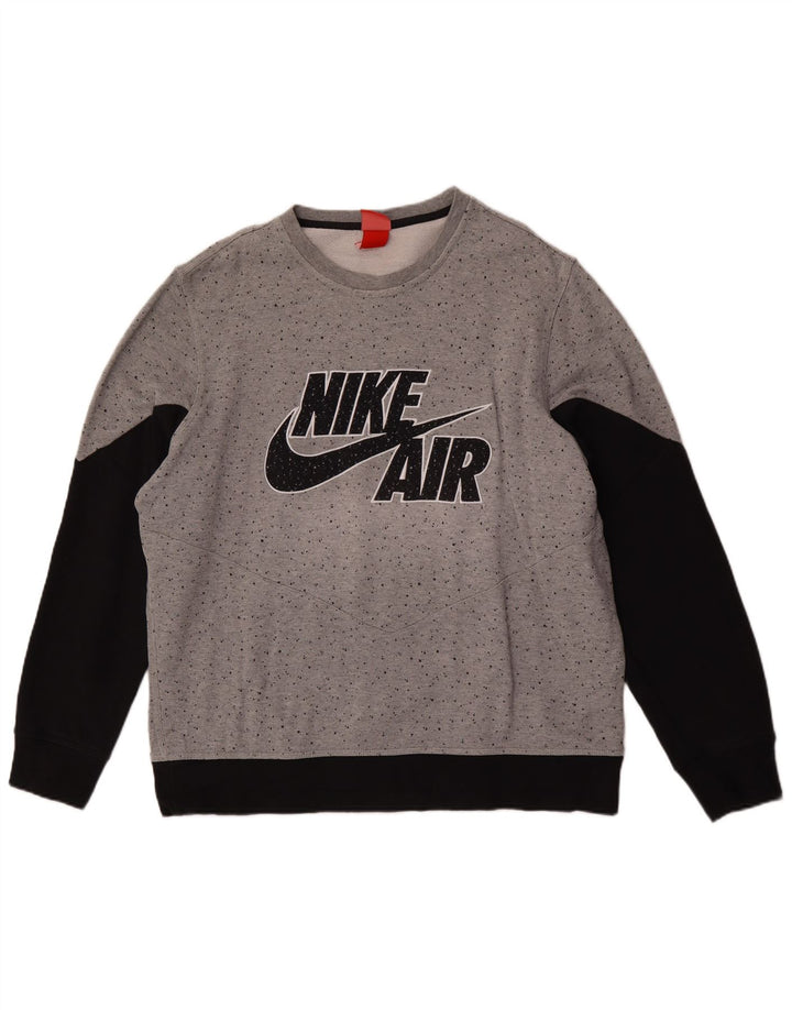 Nike Herren-Sweatshirt mit Grafik, XL, grau, Colourblock-Baumwolle