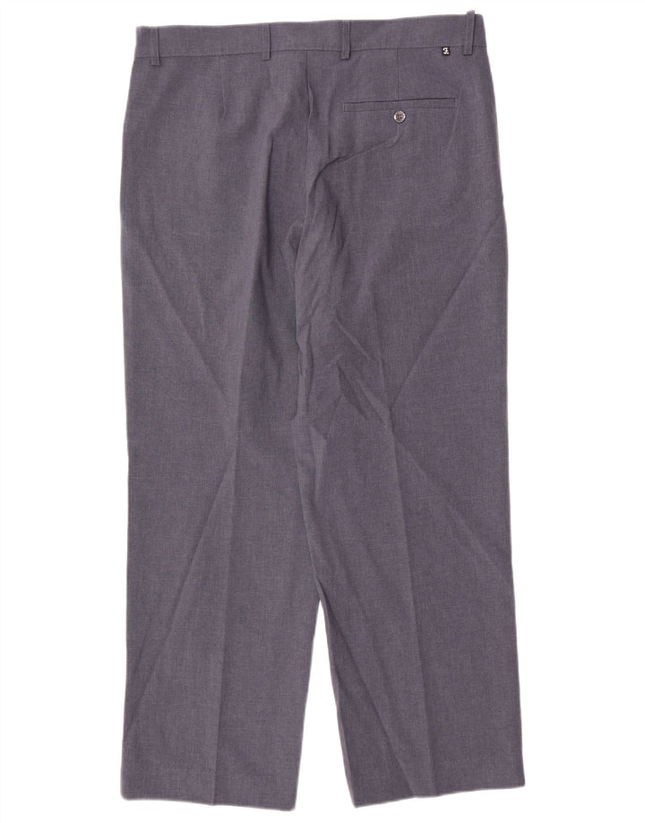 Farah Herren-Freizeithose, gerade, W36, L29, Blau, Polyester