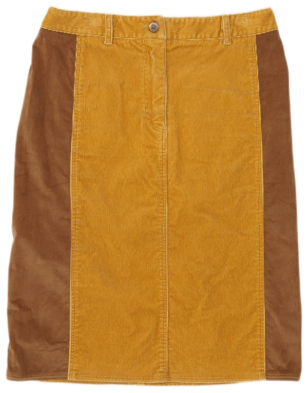 Henry s Damen-Cordrock IT 42 Medium W29 Gelber Farbblock