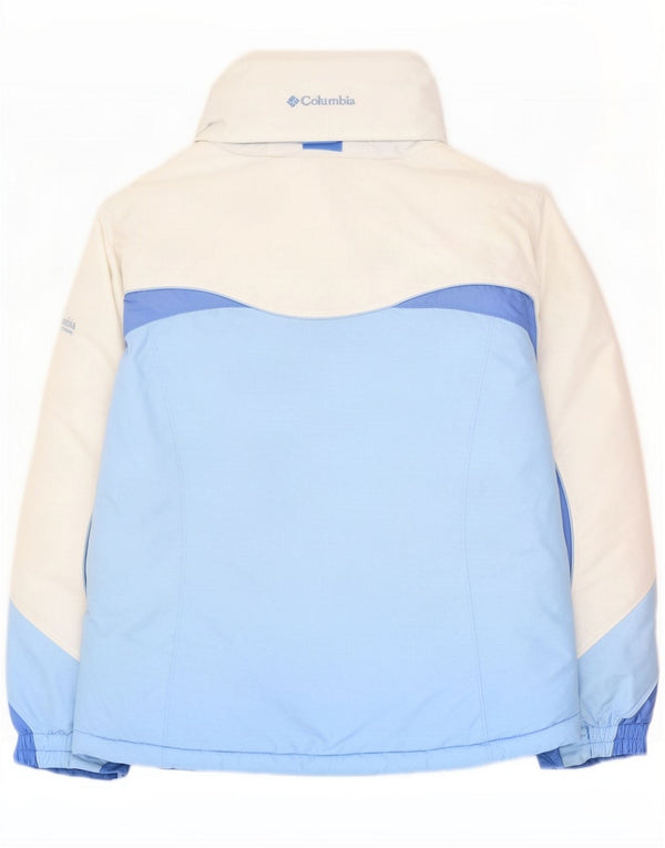 Columbia Mädchen-Skijacke mit Kapuze, 14–15 Jahre, blau, Colourblock-Nylon-Sportarten