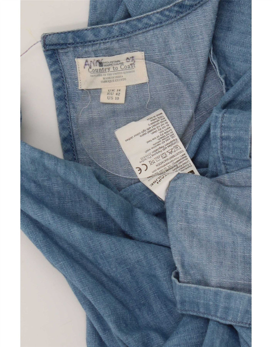 Mountain Warehouse Damen-Basic-Kleid, UK-Größe 44, Größe L, Blau, Baumwolle