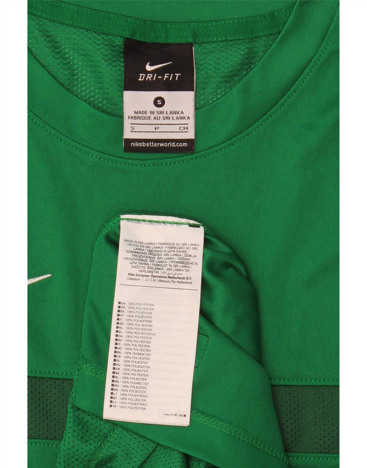 Nike Herren Dri Fit T-Shirt Top Small Grün Polyester