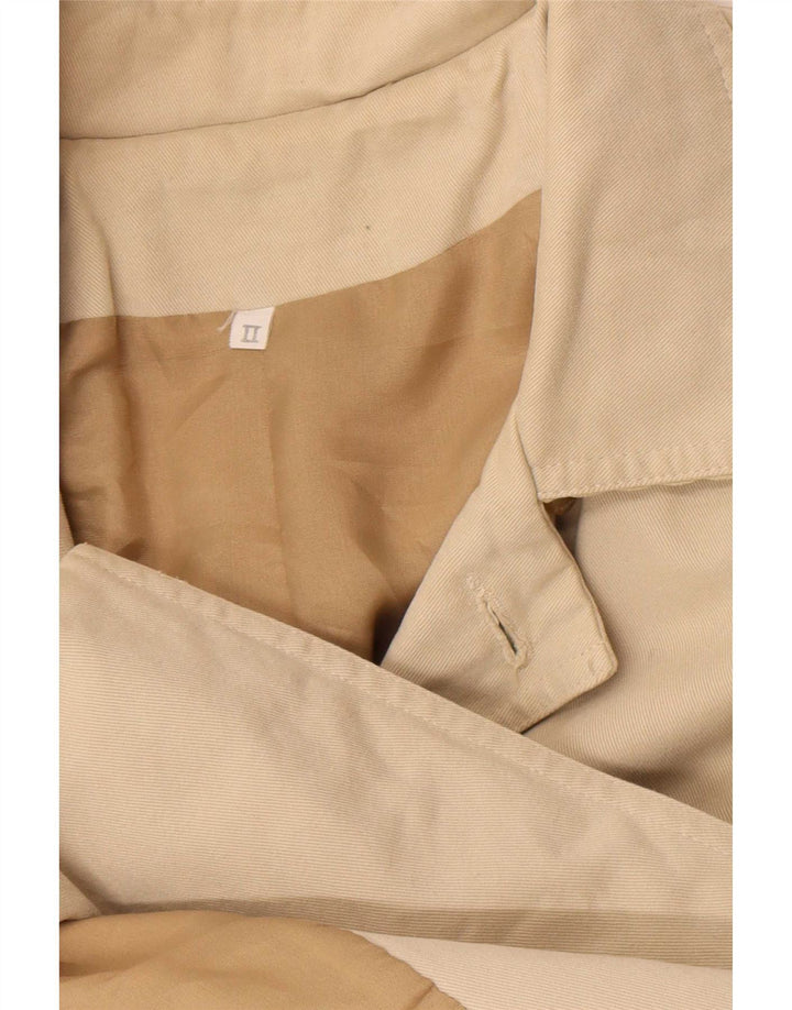 Vintage Damen Zweireihiger Mantel UK 14 Large Beige