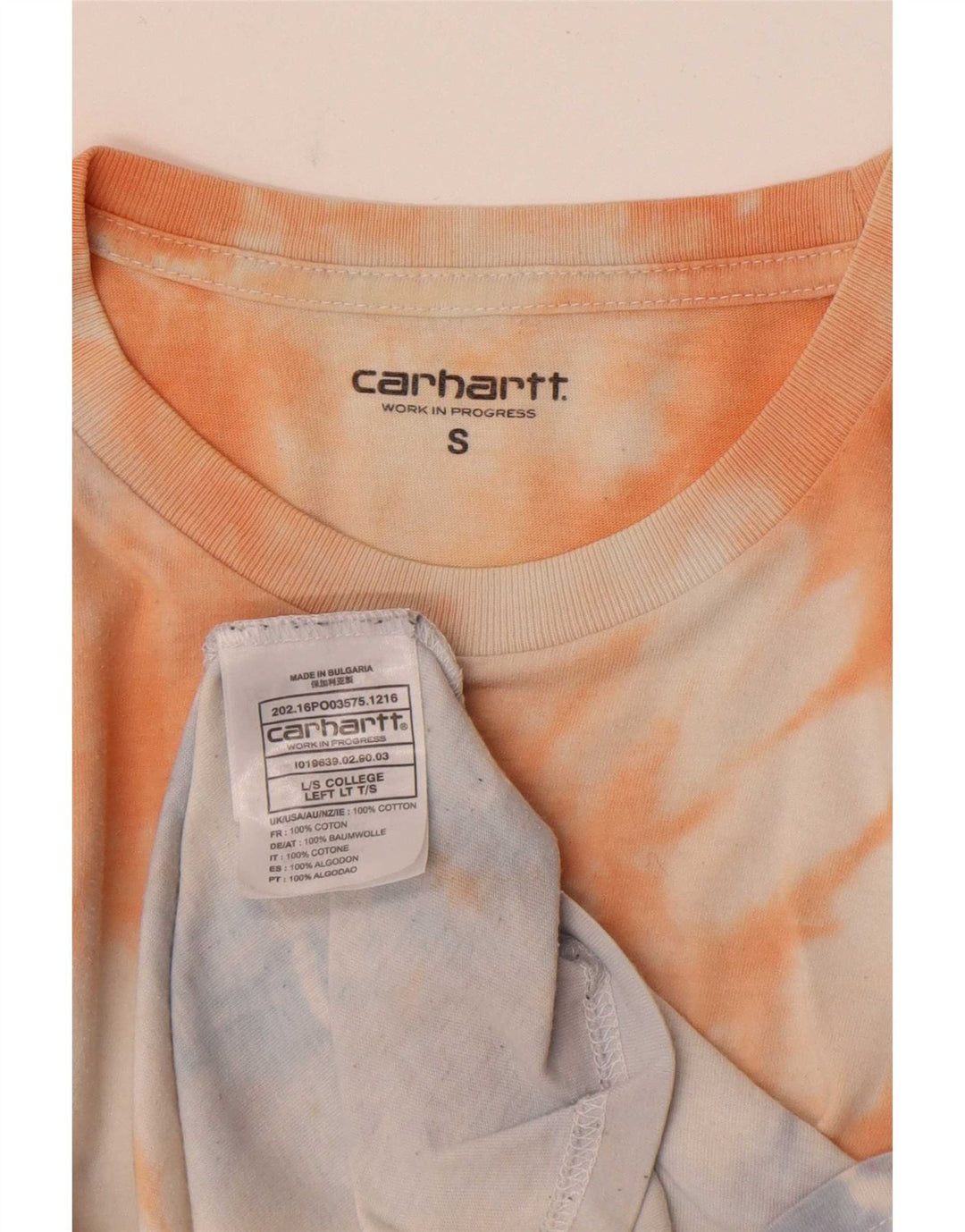 Carhartt Herren Grafik-Oberteil, langärmelig, klein, mehrfarbig, Batik-Baumwolle