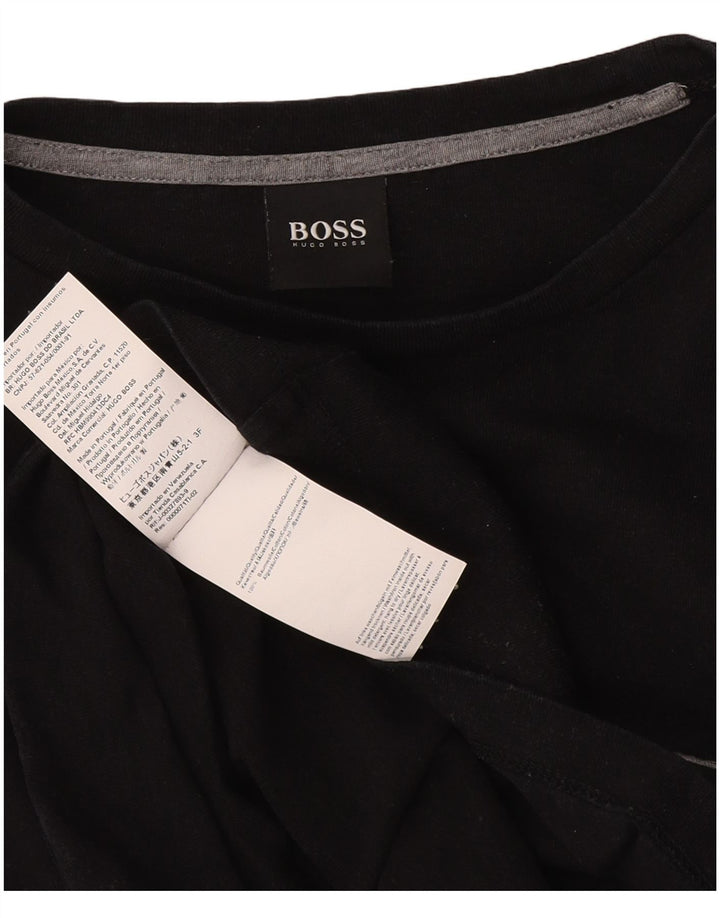 Hugo Boss Herren-Top, langärmelig, mittelschwarz, Baumwolle
