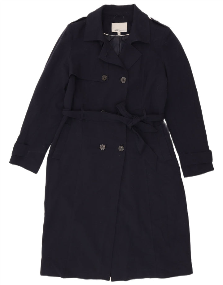 Oasis Damen Trenchcoat UK 16 Large Marineblau Polyester
