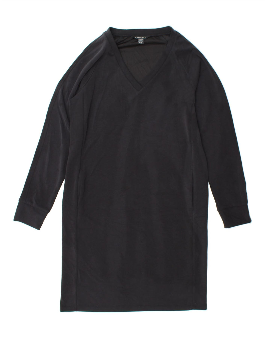 ATHLETA Womens Tall Long Sleeve Jumper Dress UK 14 Medium Black Polyester Vintage Athleta and Second-Hand Athleta from Messina Hembry 