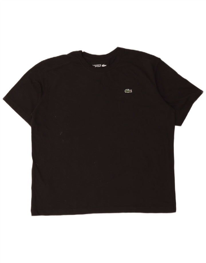 Lacoste Herren-T-Shirt mit normaler Passform, groß, aus schwarzer Baumwolle