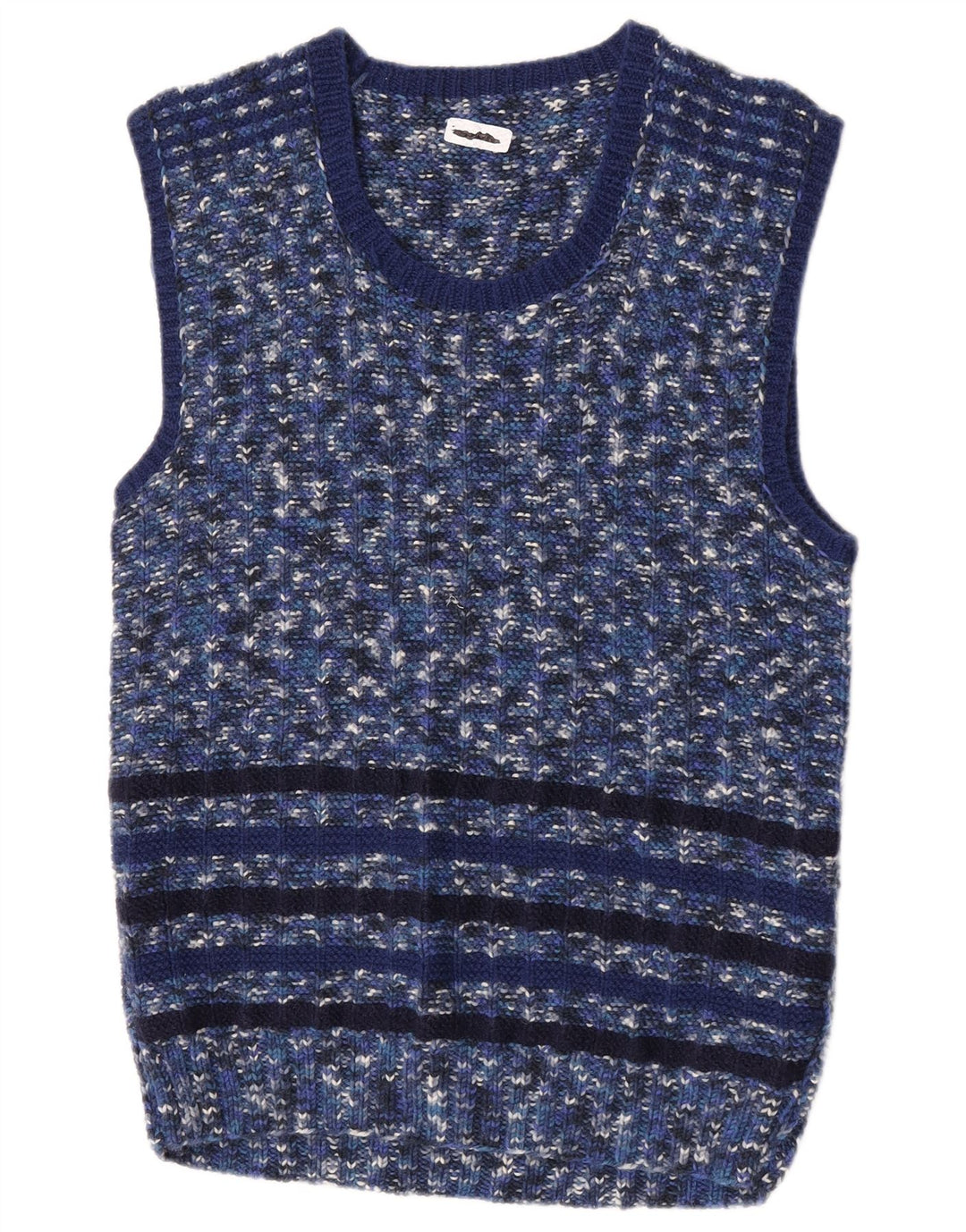 Vintage Herren Weste Tank Top Klein Blau meliert