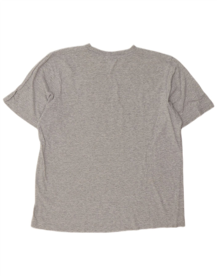 Coveri Herren-T-Shirt mit Grafik, mittelgrau gesprenkelte Baumwolle