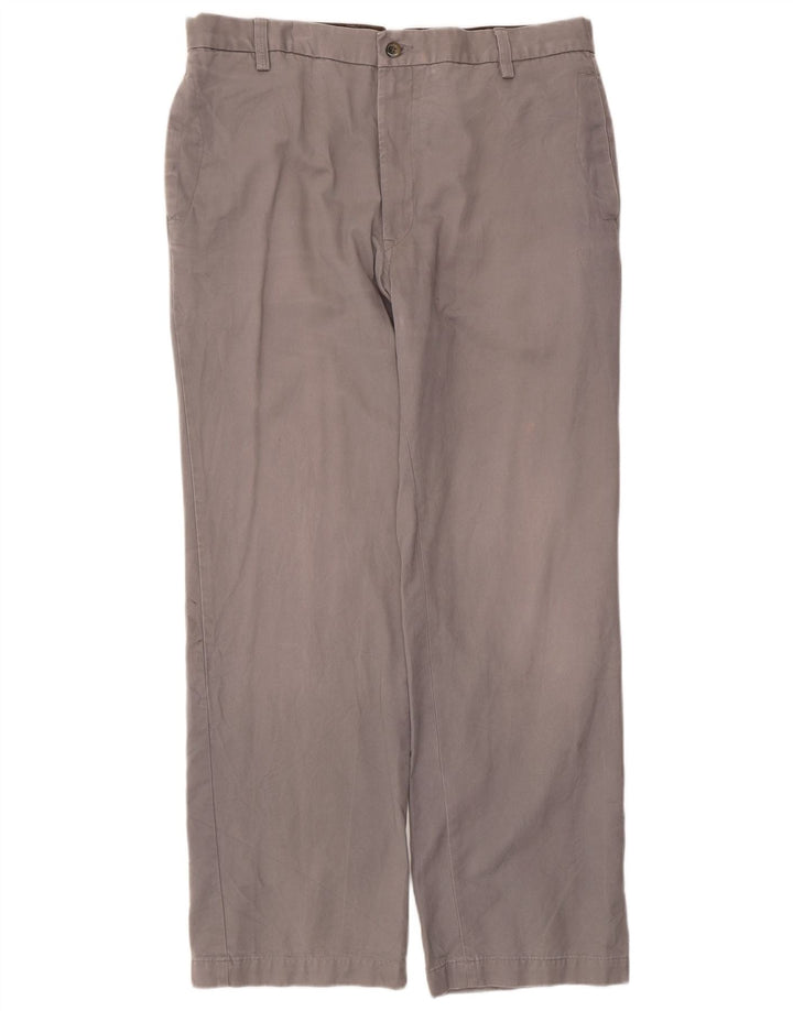 Marks & Spencer Herren gerade Chinohose W36 L31 graue Baumwolle