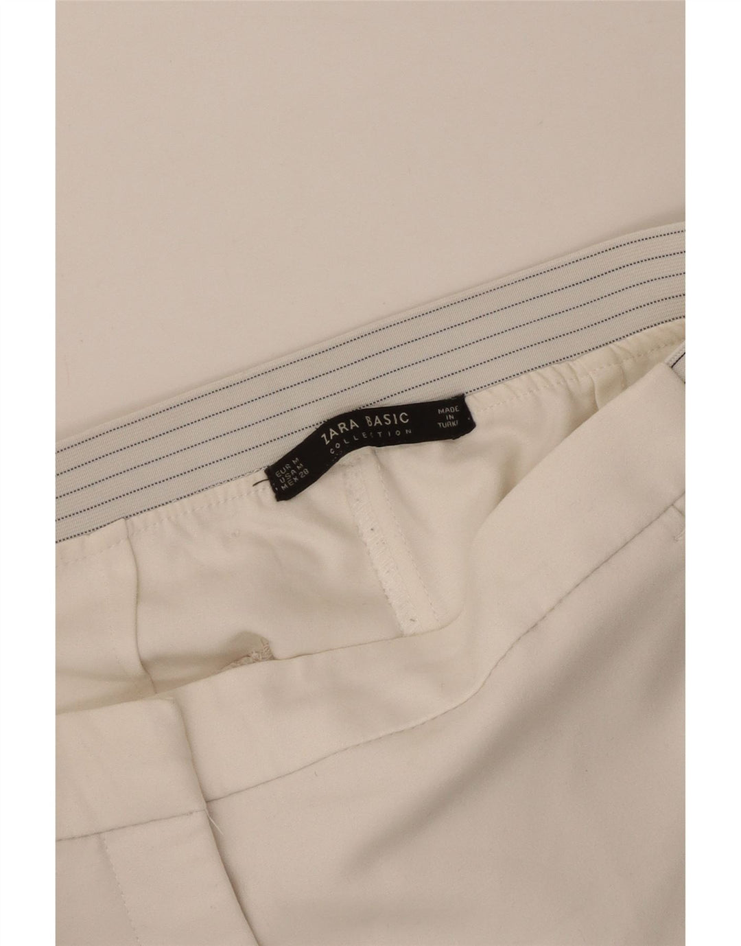 Gerade Freizeithose für Damen von Zara, Größe M, W28, L27, Weiß