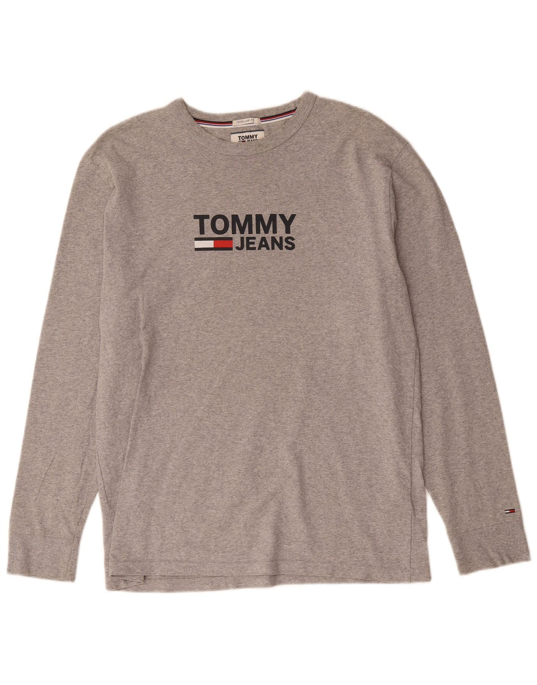 Tommy Hilfiger Herren Regular Fit Graphic Top Langarm Mittelgrau meliert