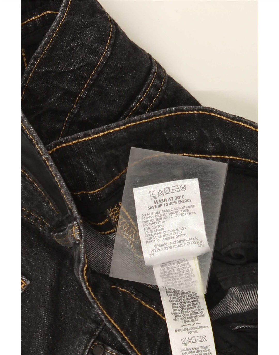 Marks & Spencer Herren Autograph Slim Jeans W34 L31 Schwarze Baumwolle