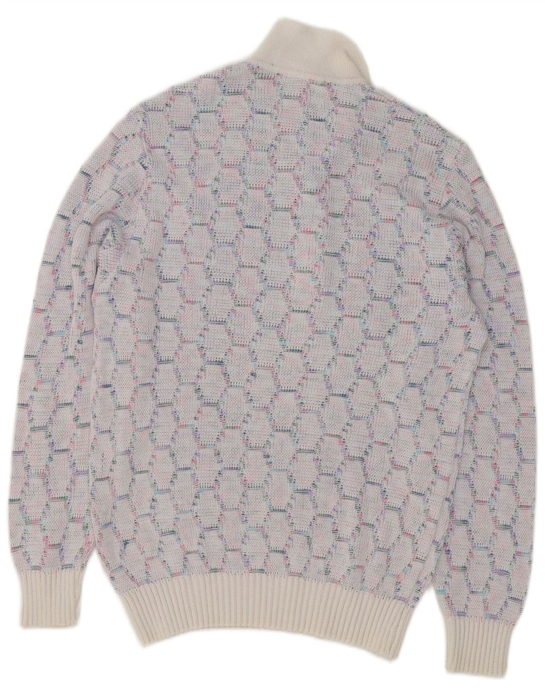 VINTAGE Herren-Pullover mit Rollkragen, mittelblau, geometrisch