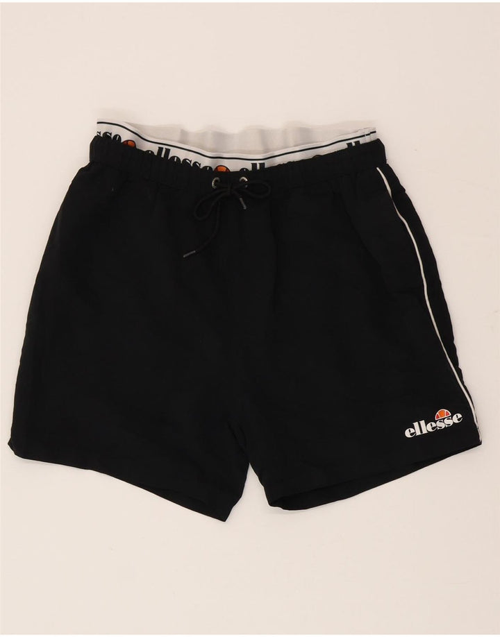 Ellesse Herren Graphic Sport Shorts Mittelschwarzes Colourblock-Polyester
